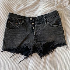 Levi’s 501 black denim shorts!